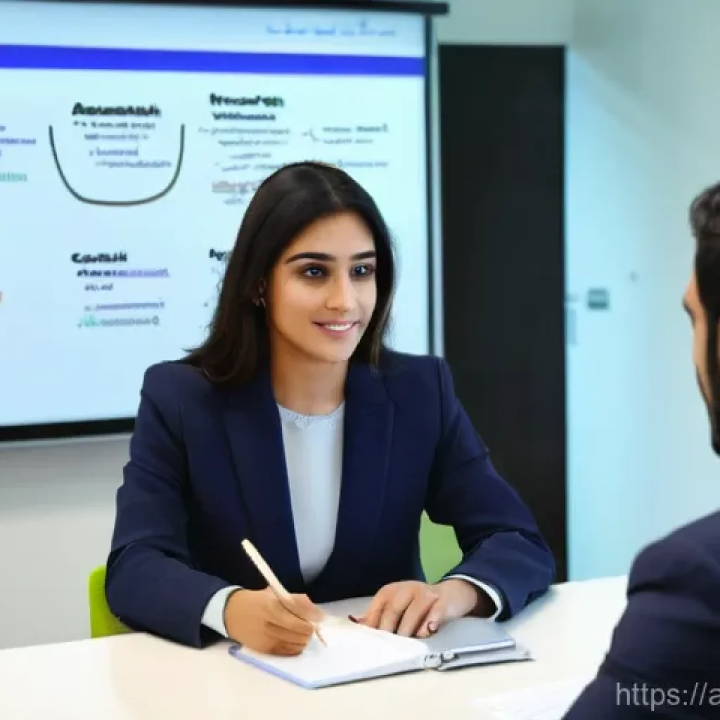 직업상담사 취업 준비 전략 - **Prompt 1: Empowering Career Guidance Session in a Modern Arab Setting**
A vibrant, medium-shot...
