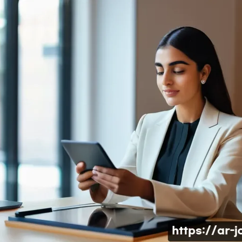 직업상담사 관련 앱 추천 - Aspiration and Digital Guidance**

"A young Arab woman, in her mid-20s, with a confident and thought...
