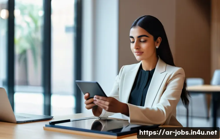 직업상담사 관련 앱 추천 - Aspiration and Digital Guidance**

"A young Arab woman, in her mid-20s, with a confident and thought...